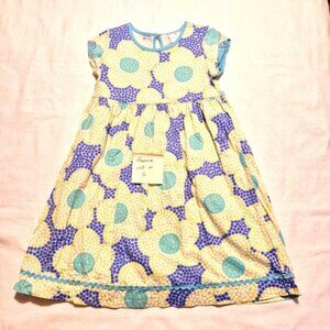 Hanna Andersson girls size 110 or 5 purple lime & teal dress vguc